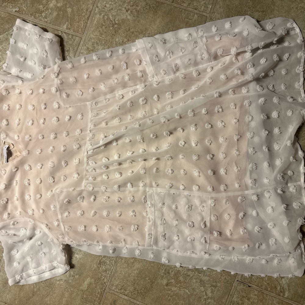 MIHOL Cream Pom-Pom Dress w/ Pockets – Size M - Picture 3 of 7